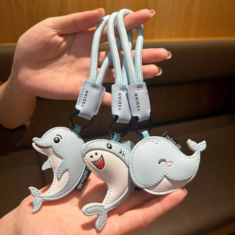 Wholesale Leather Ocean Whale Keychain Dolphin Bag Charm Decorative Accessory For Backpack Purse