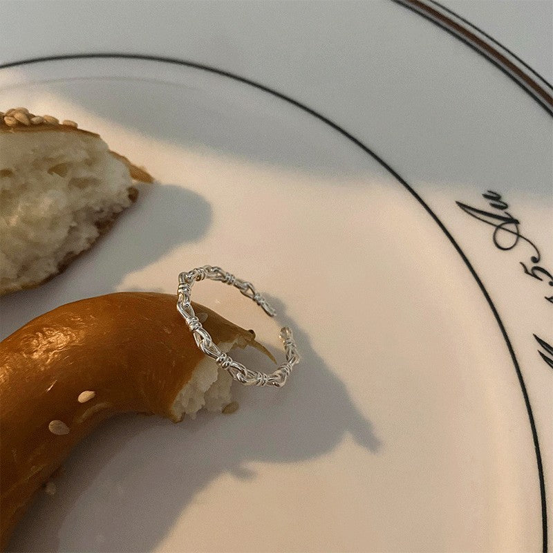 Wholesale Wave Letters 925 Sterling Silver Open Index Finger Ring ACC-RS-YaoFeng004