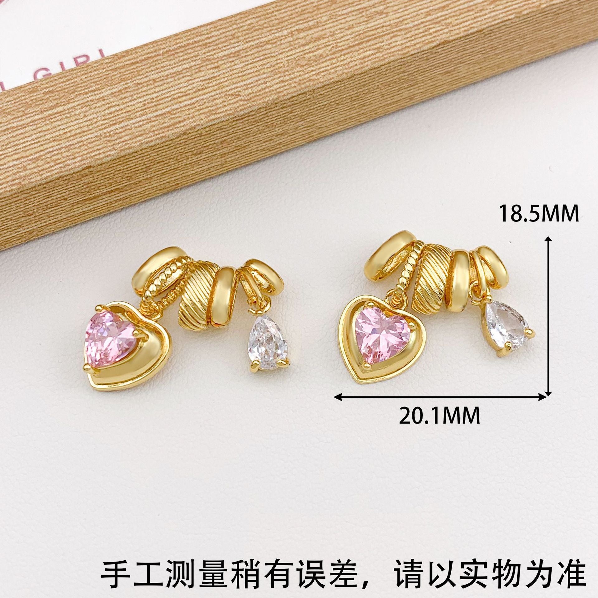 Wholesale Pendant Square Heart Micro-Paved Zircon DIY Jewelry