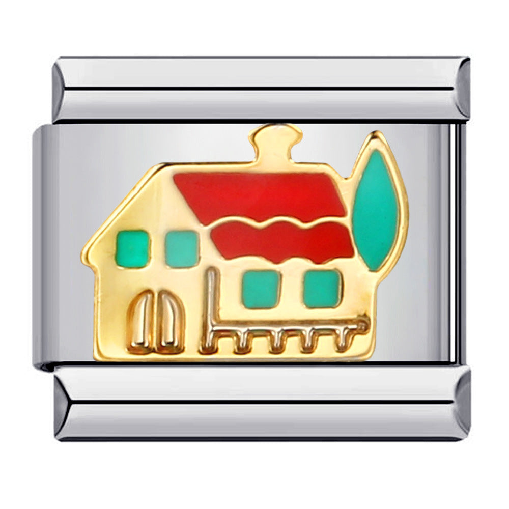 Wholesale Italian Charm Bracelet 9mm DIY Splicing Removable Oil Drop Cartoon Stainless Steel Composable Bracelet