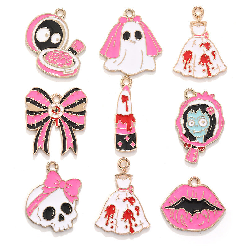 Wholesale  Pink Series Zinc Alloy Pendant DIY Phone Chain Jewelry Accessory for Party