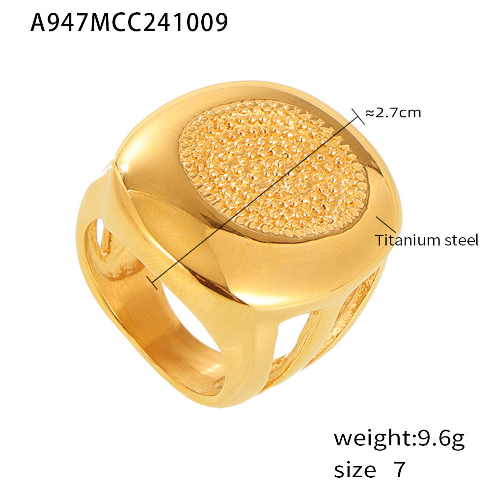 Wholesale Titanium Steel Palm Pattern Ring