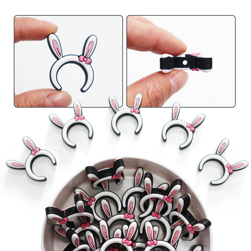 Wholesale 50pcs 15mm Rabbit Ears Silicone Focus Beads DIY Beading Accessories Focal Beads ACC-BDS-JIaHao009