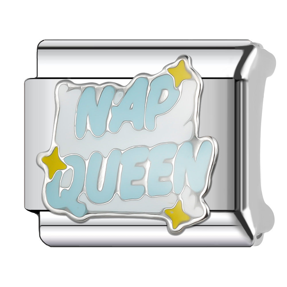 Wholesale Italian Charm Bracelet 9mm DIY Splicing English Stainless Steel Composable Bracelet