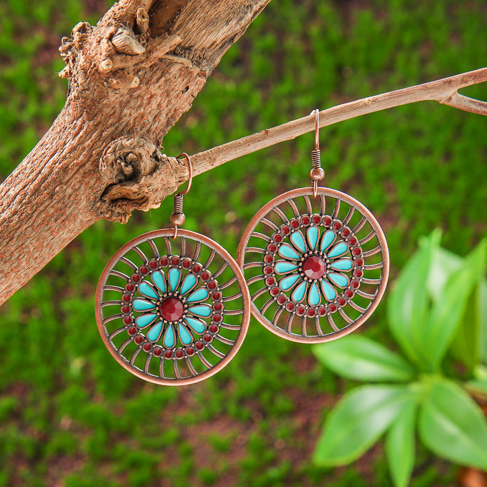 Wholesale Retro Round Hollow Love Earrings Multi-Piece Set - Fashion Accessory for Everyday Wear or Boutique Resale