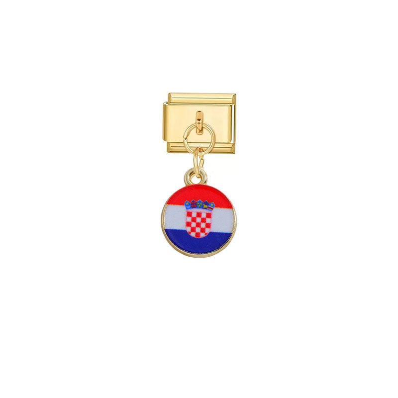 Wholesale Gold Italian Flag Module Pendant DIY Detachable Charm Fashion Accessory