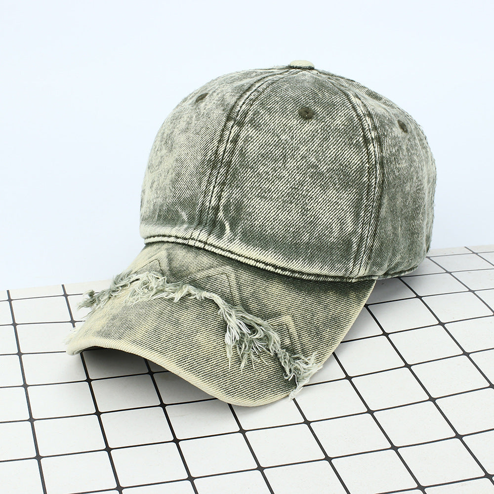 Wholesale Vintage Raw Edge Washed Distressed Denim Baseball Cap ACC-HT-RongZhao021