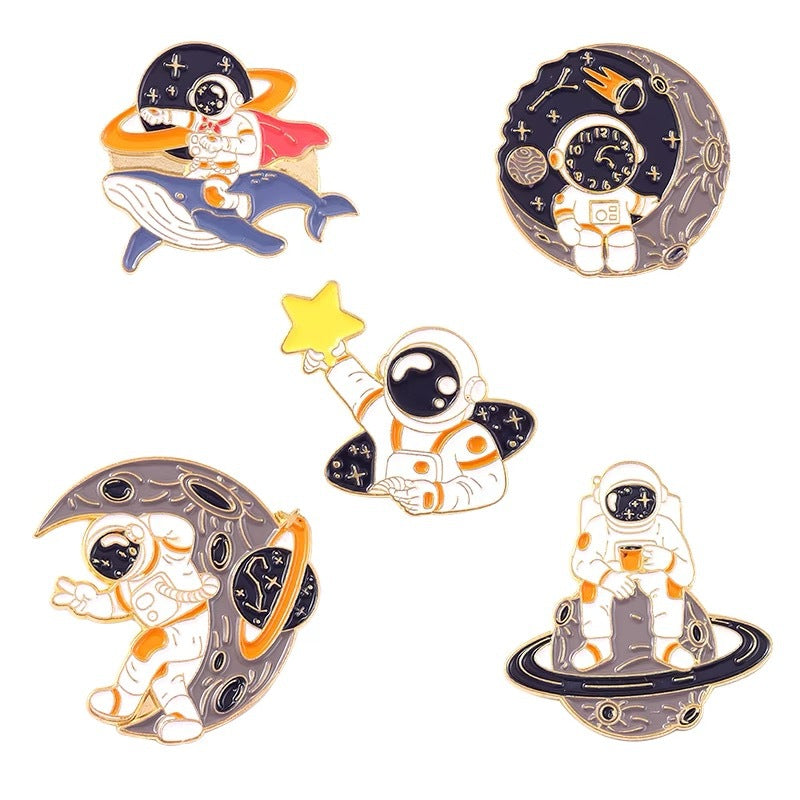 Wholesale 10pcs Space Planet Astronaut Metal Badge