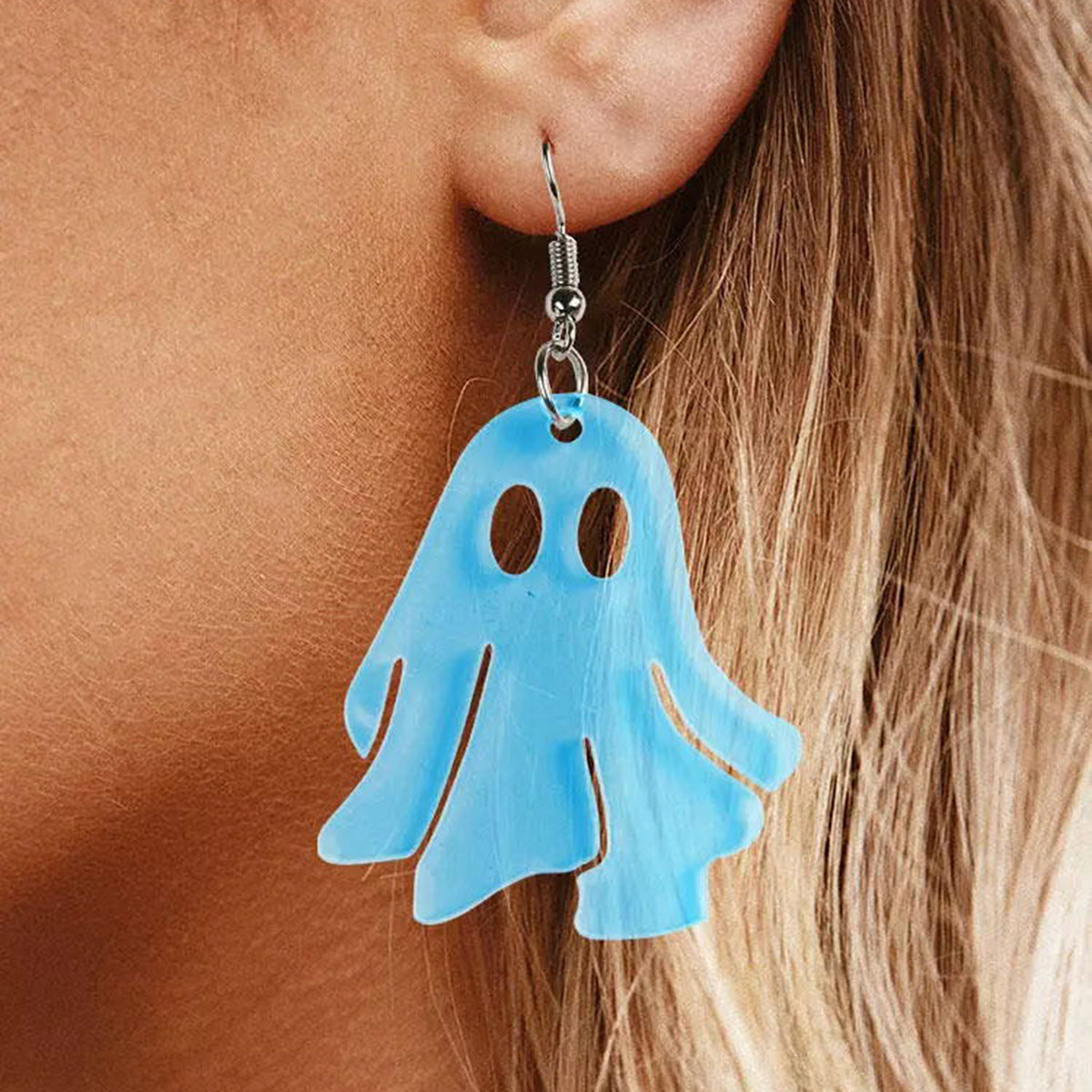 Wholesale Halloween Cute Ghost Ghost Funny Laser Acrylic Pendant Earrings