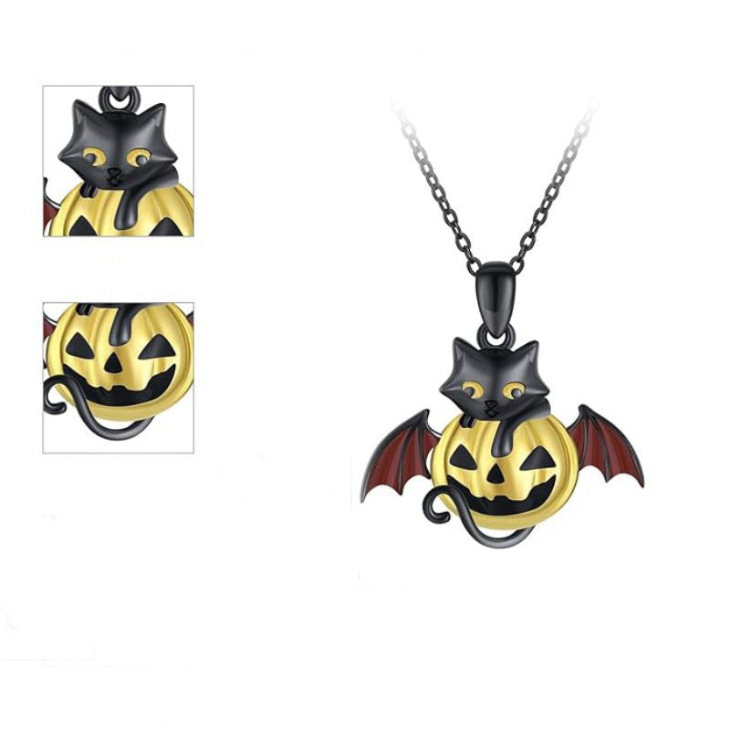 Wholesale  Halloween Pendant Bat Pumpkin Chain Necklace