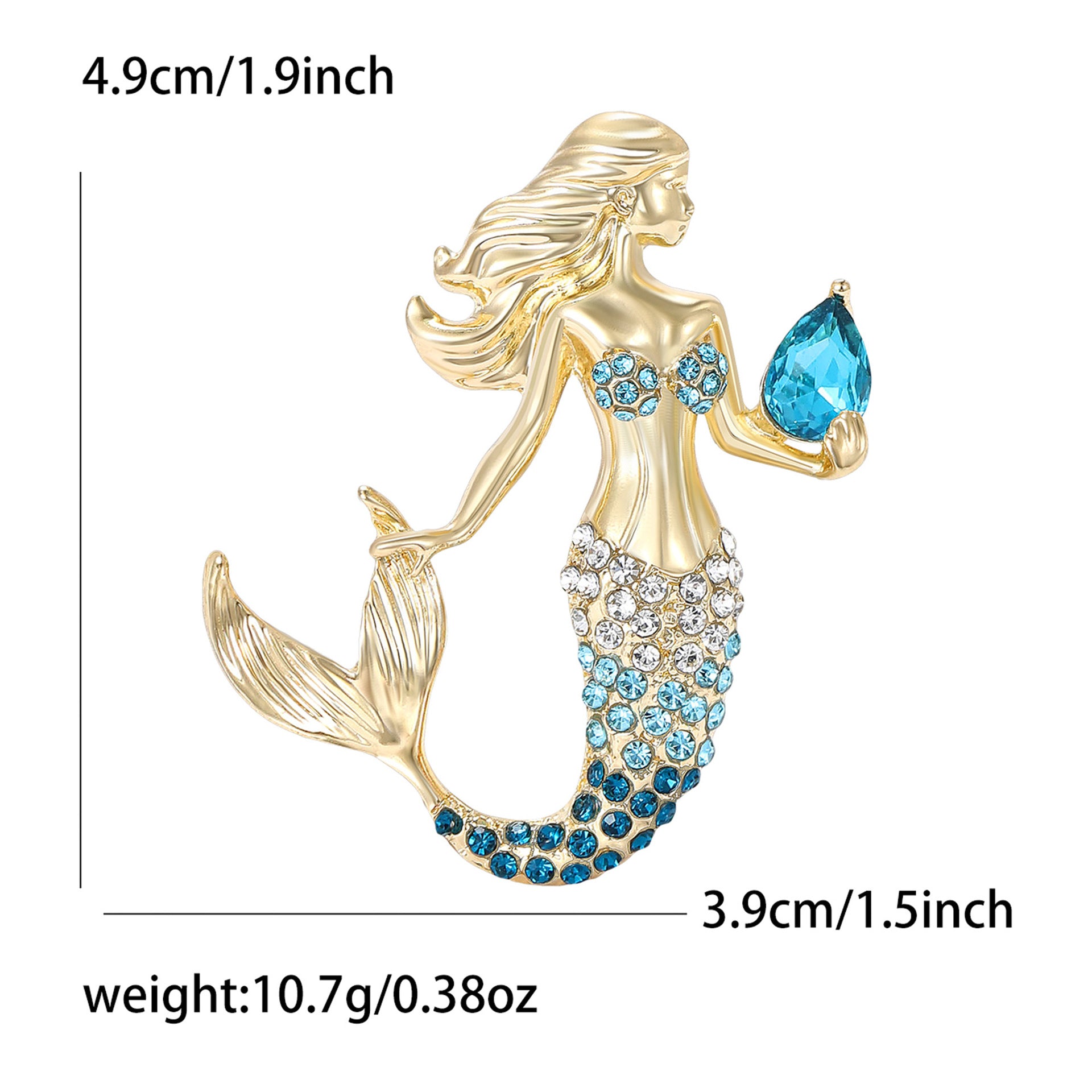 Wholesale Modern Mermaid Rhinestone Brooch Alloy Women S Casual Chic Fashion Jewelry Accessory For Everyday Wear