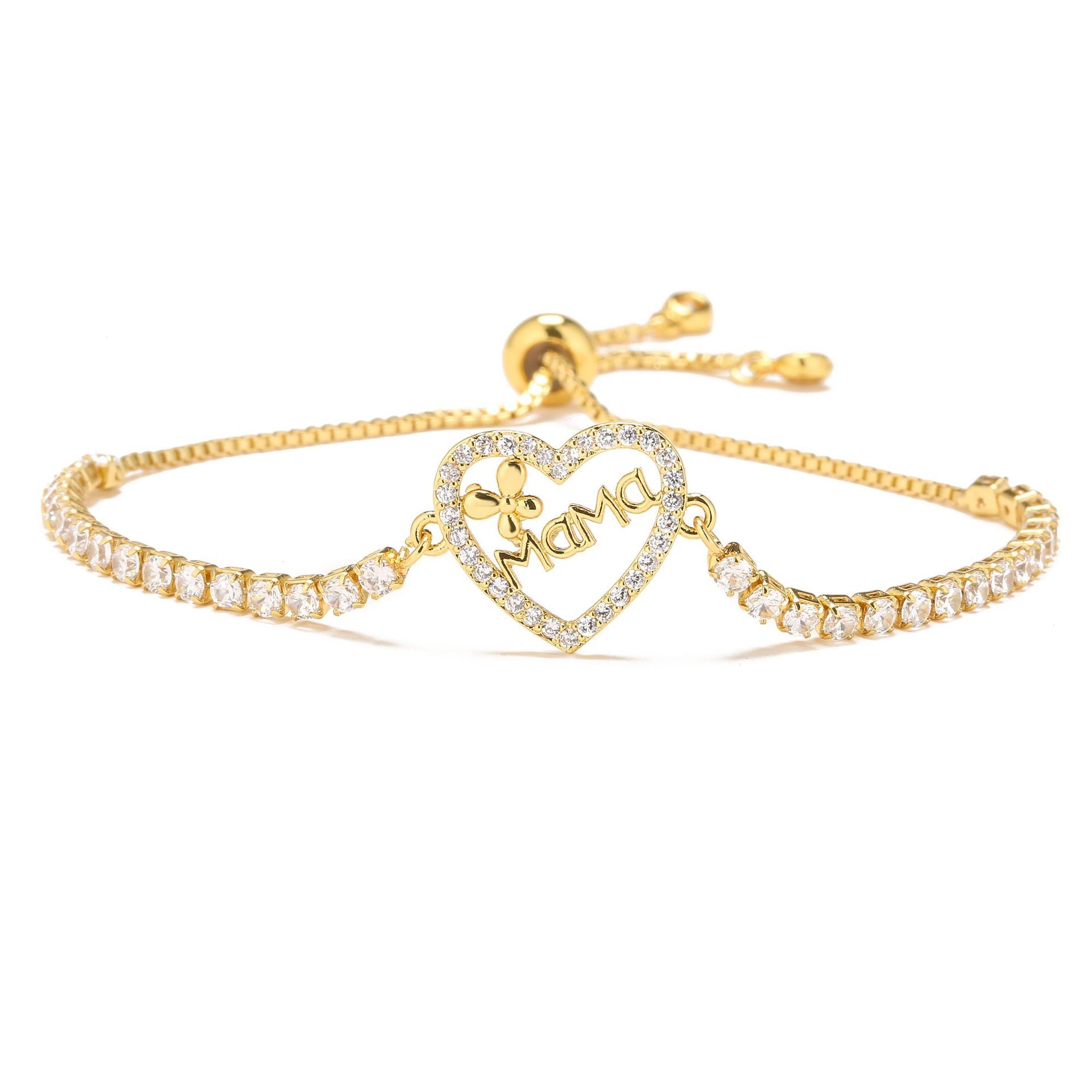 Wholesale Copper Heart-Shaped MOM Bracelet