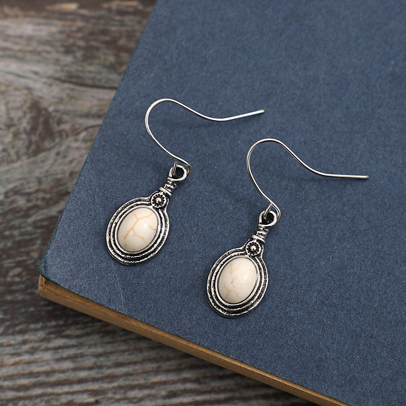 Wholesale retro turquoise earrings  geometric turquoise earrings