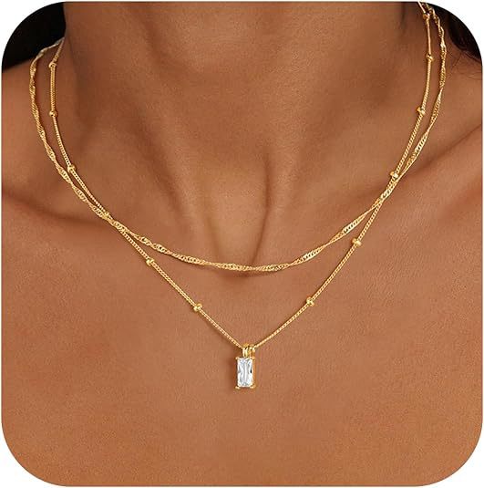 Wholesale European American Style Gold-Tone Cubic Zirconia Necklace,  Simple Versatile Boutique Resale Jewelry Accessory
