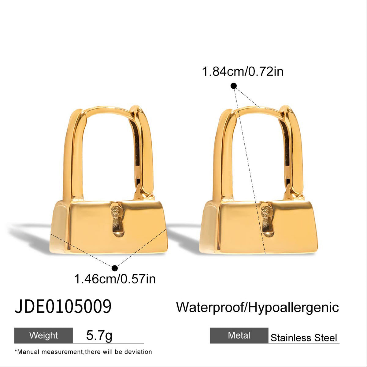 Wholesale Stainless steel door lock style earrings
