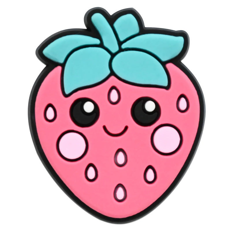 Wholesale Random 100pcs Cartoon Food Series  PVC Soft Rubber Shoe Buckle Decoration