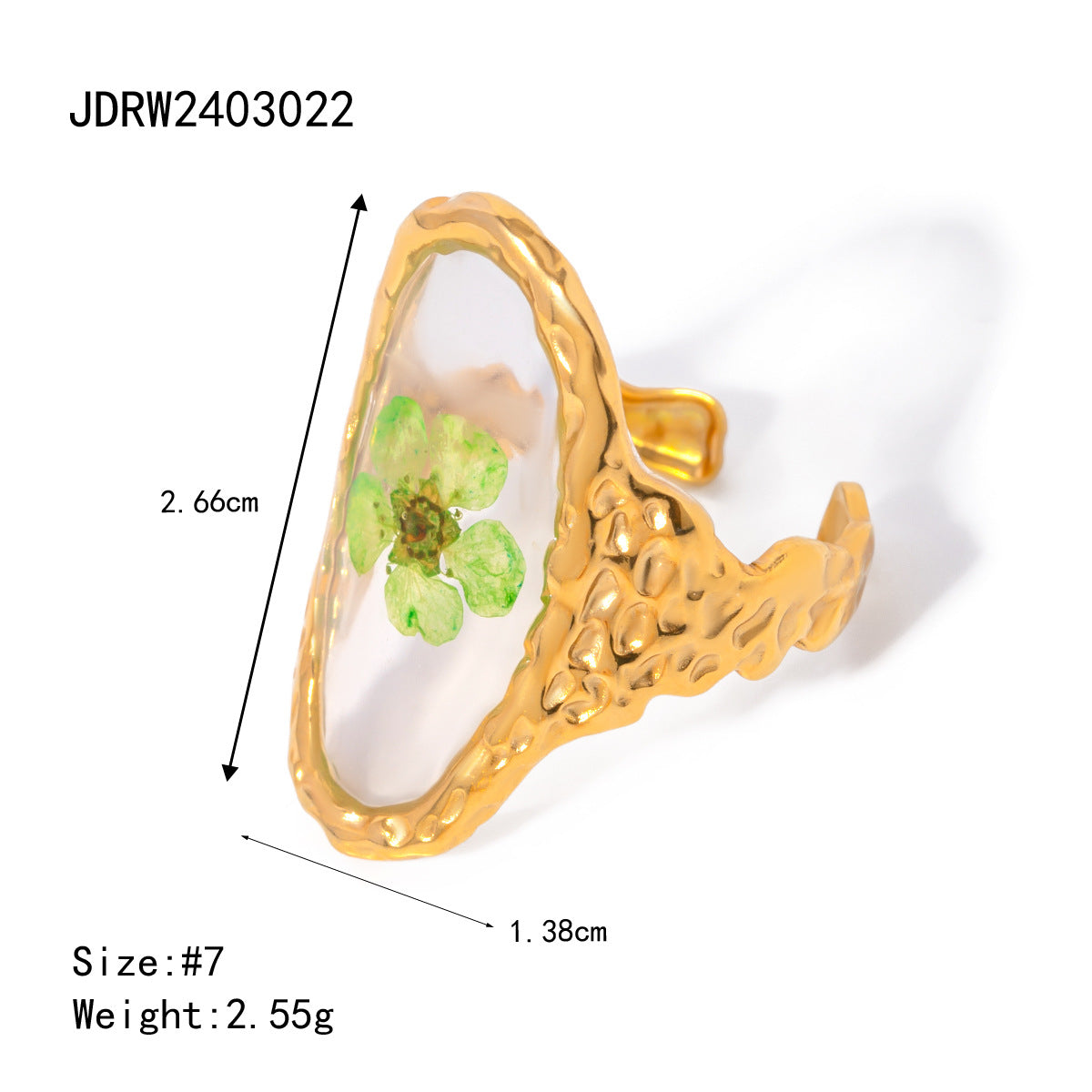 Wholesale 18k Gold Stainless Steel Sunflower Eternal Flower Rings ACC-RS-WanX003    