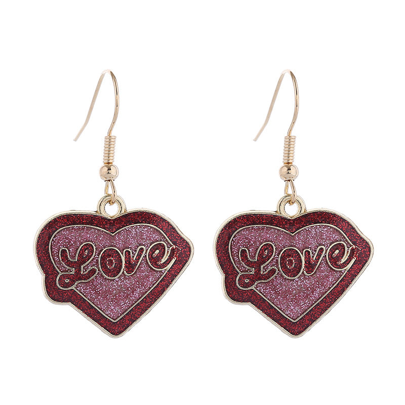 Wholesale Valentine's Day Dropping Oil Love Letter Envelope  Earrings