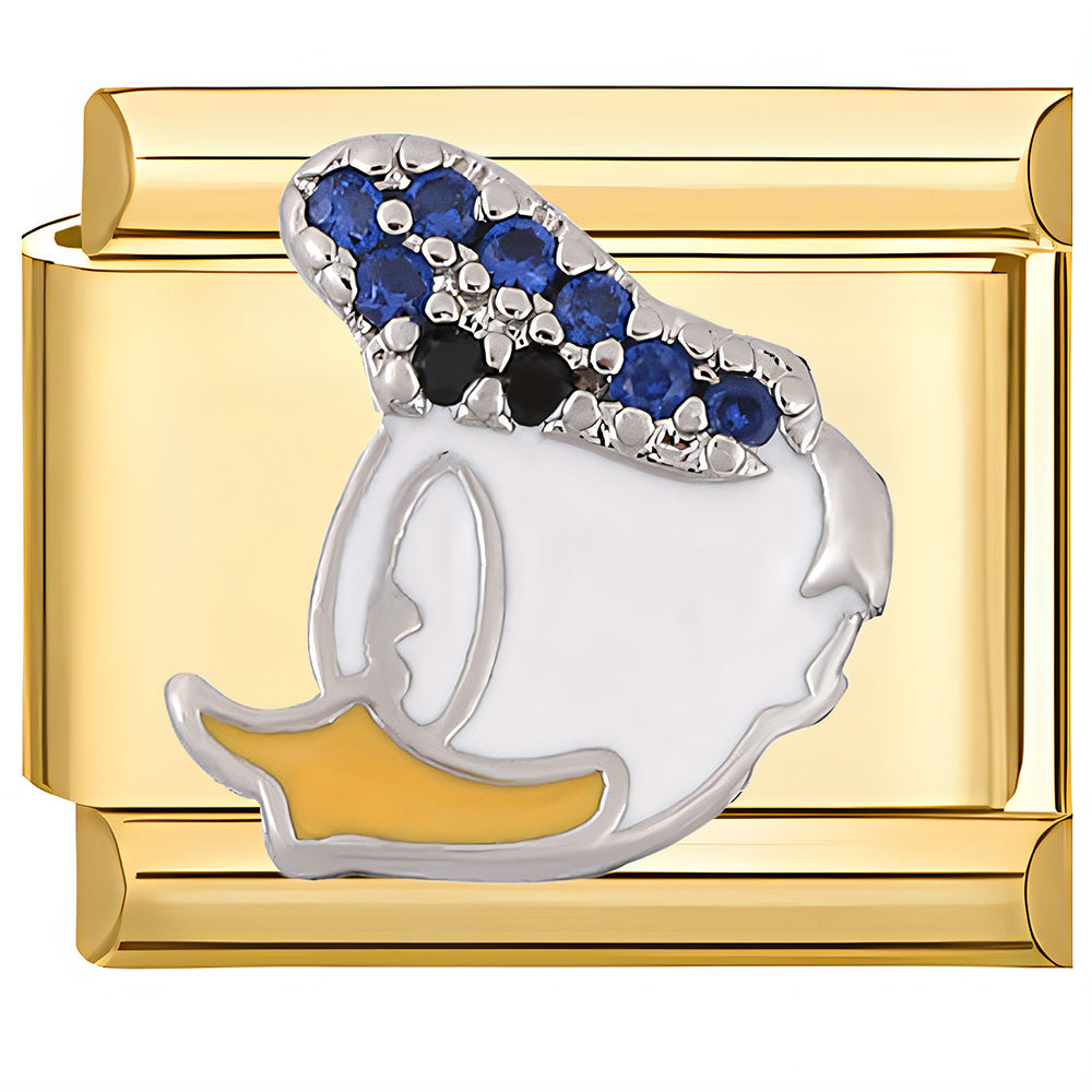 Wholesale Stainless Steel DIY Spliced Bracelet With Colorful Zircon Cute Cartoon Design Fashion Jewelry Accessory For Women