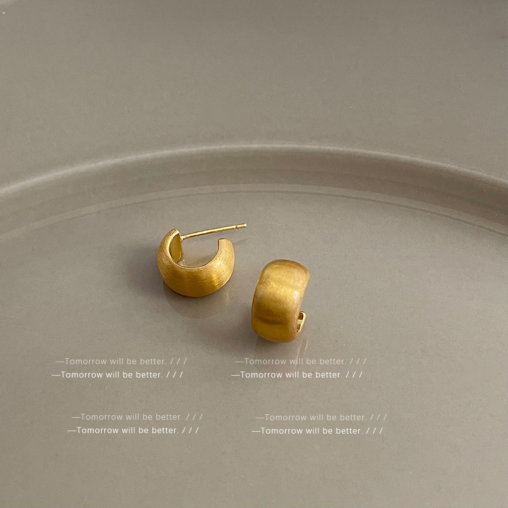 Wholesale Brushed Frosted Geometric Earrings Ear Studs ACC-ES-Eryu003