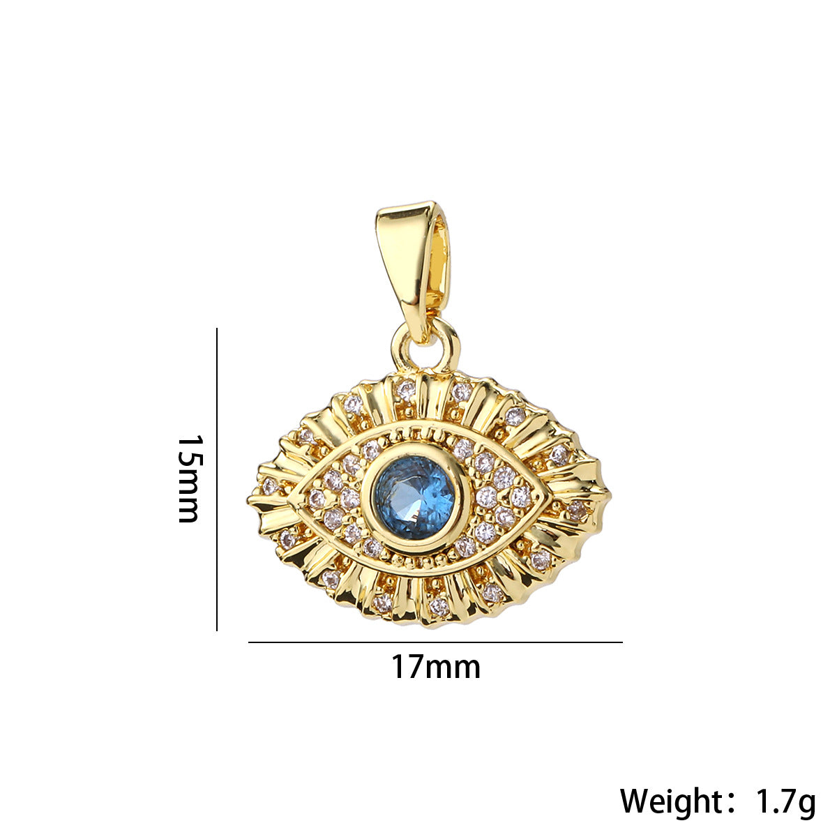 Wholesale Gold Plated Brass Evil Eye Pendant Y2K Trendy Large Eyeball Jewelry Accessory For Women