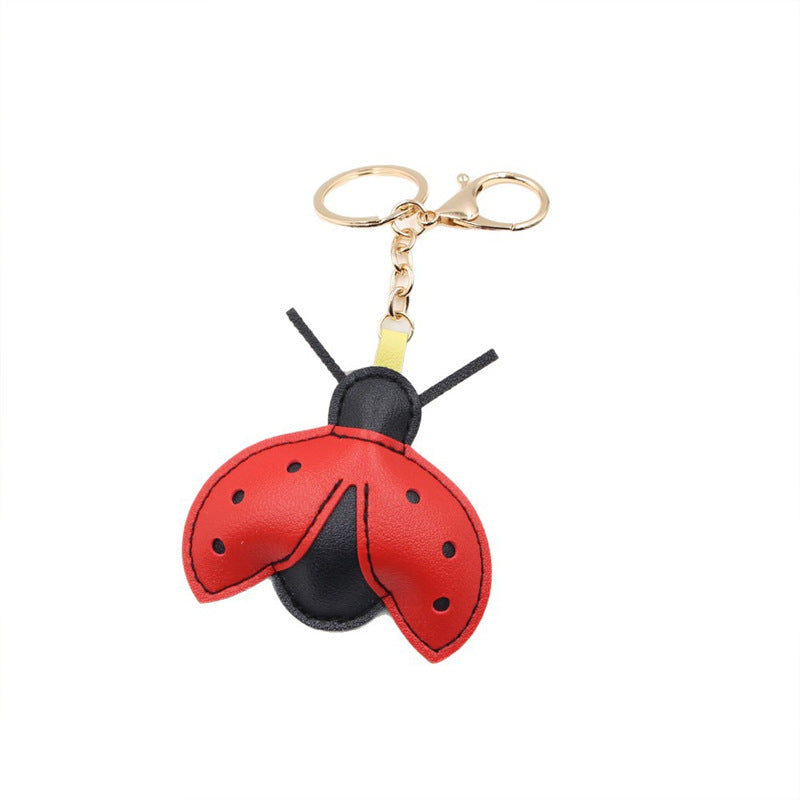 Wholesale Cute Leather Ladybug Keychain Bag Charm for Resale