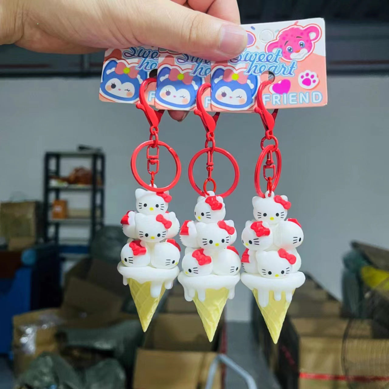 Wholesale Cartoon Pig Tower Cute Pet Monster Stacking Fun Keychain