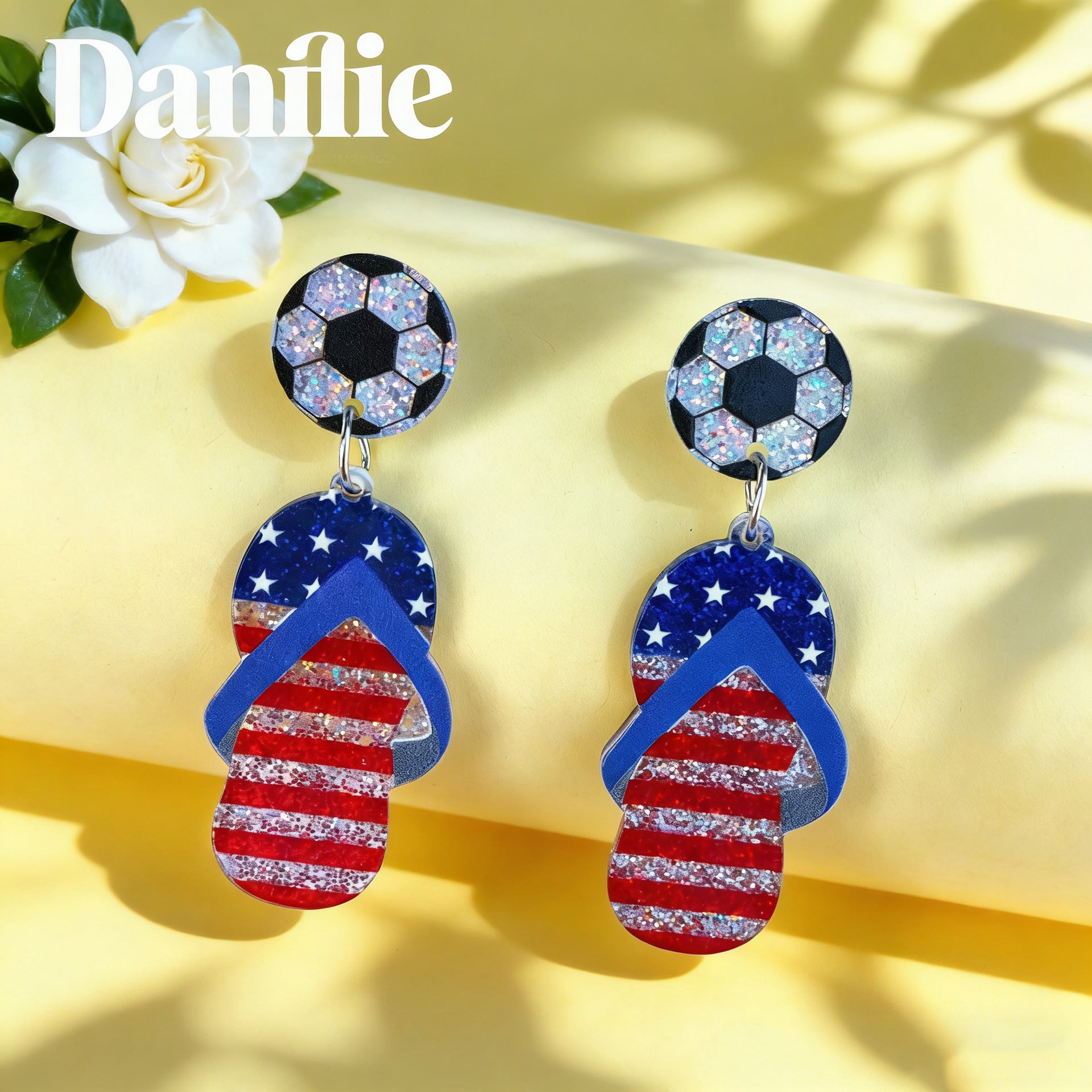 Wholesale USA Flag Acrylic Earrings for the USA Cup,  USA Cup,  Canada,  Mexico