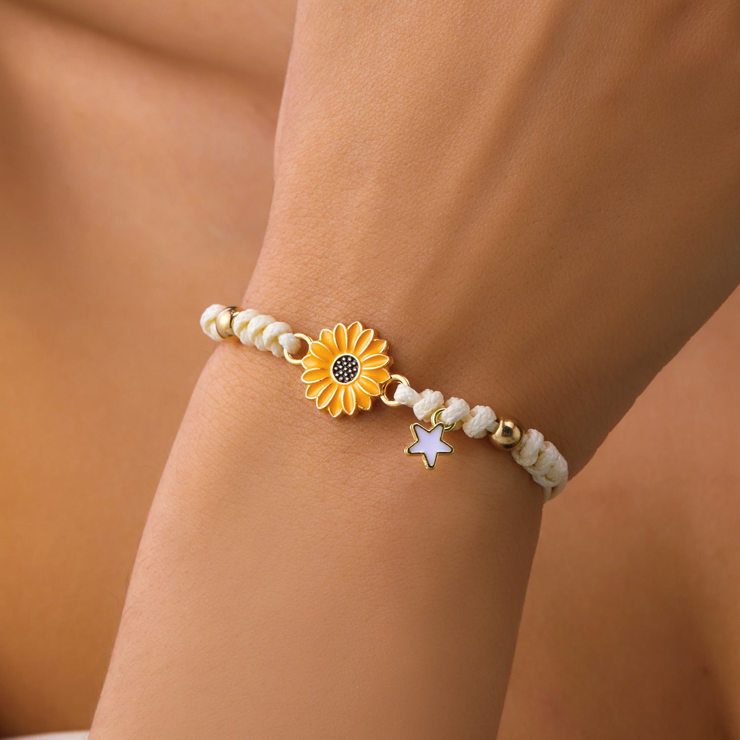 Wholesale Little Daisy Sunflower Woven Bracelet