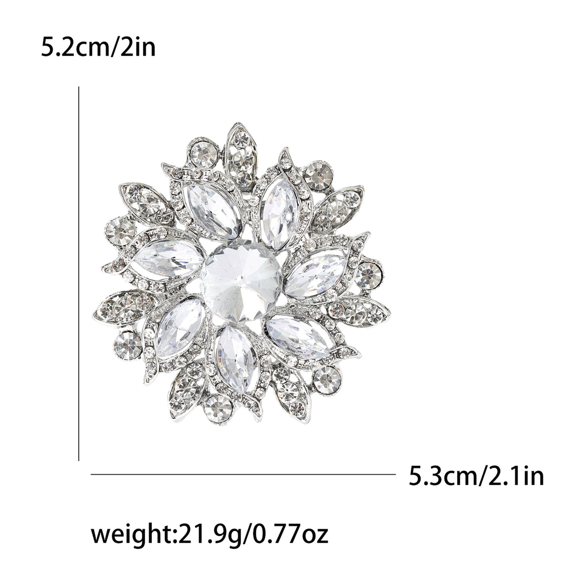 Wholesale Retro Flower Brooch Fashion Crystal Glass Women S Alloy Pin Casual Party Jewelry Accessory For Resale
