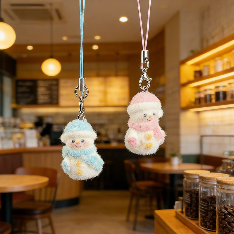 Wholesale Flocked Christmas Snowman Pendant Cartoon Doll  Keychain