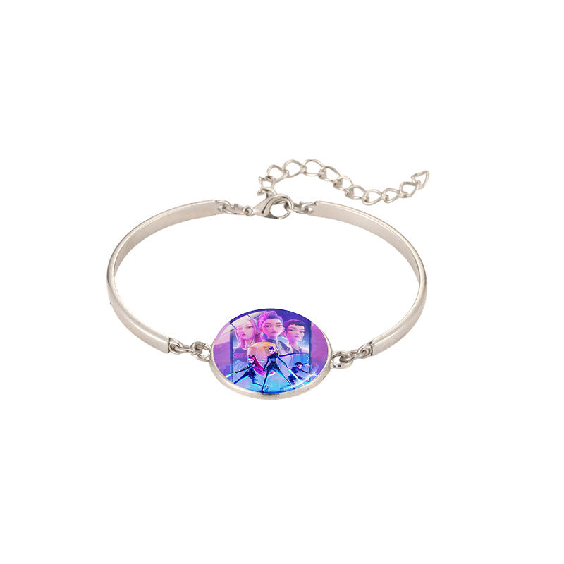 Wholesale Demon Hunters Time Gem Silver Bracelet kpop