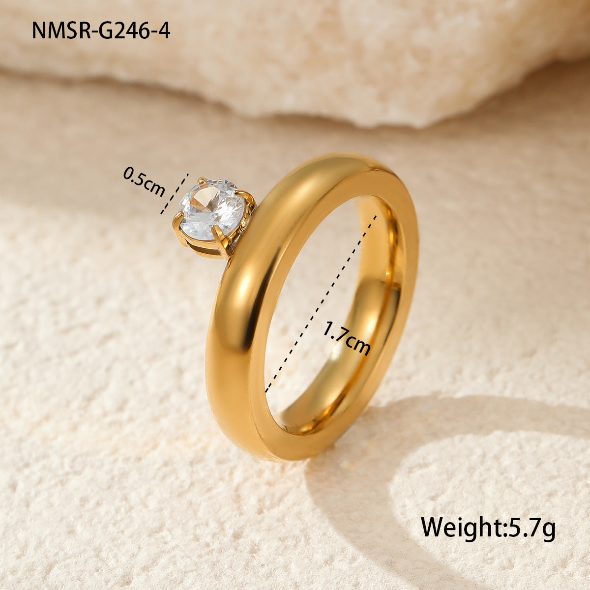Wholesale  stainless steel ring 18k gold simple ring jewelry