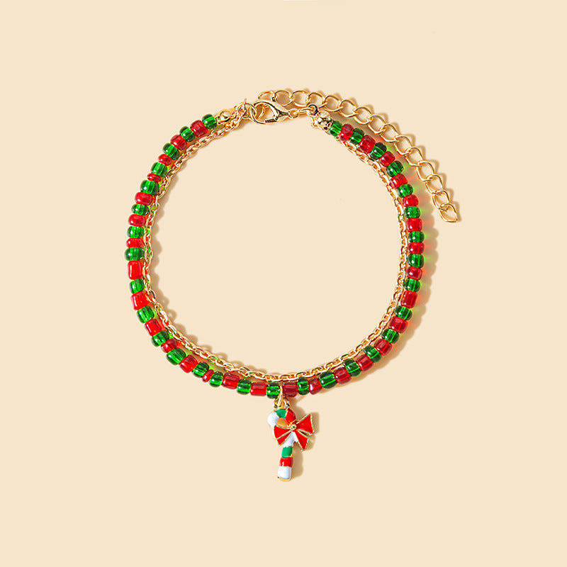 Wholesale Christmas Colorblock Handmade Beaded Bracelet ACC-BT-MDD003