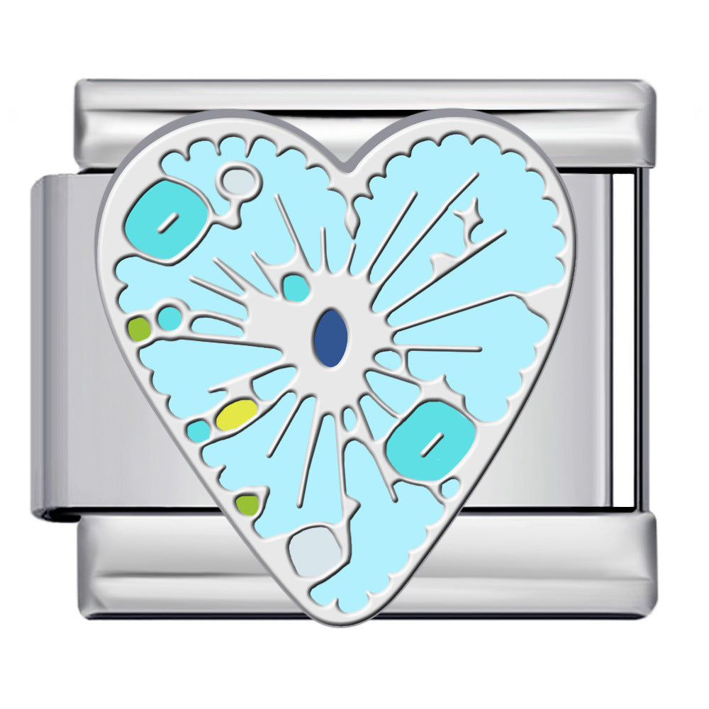 Wholesale Italian Modular Heart-Shaped Five-Pointed Star DIY Titanium Steel  Bracelet