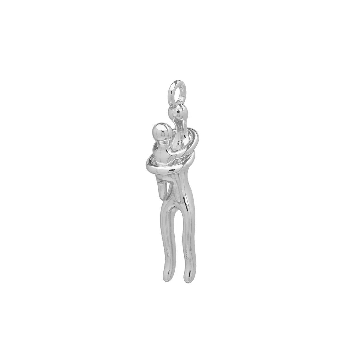 Wholesale Creative Couple Hugging Pendant Necklace Gold Plated Copper Fashion Accessory