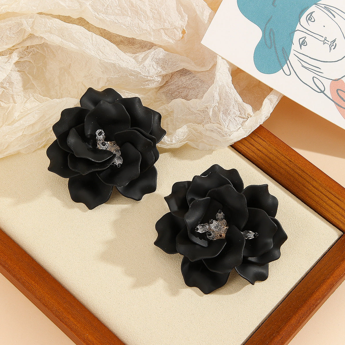 Wholesale resin hand painted petals earrings