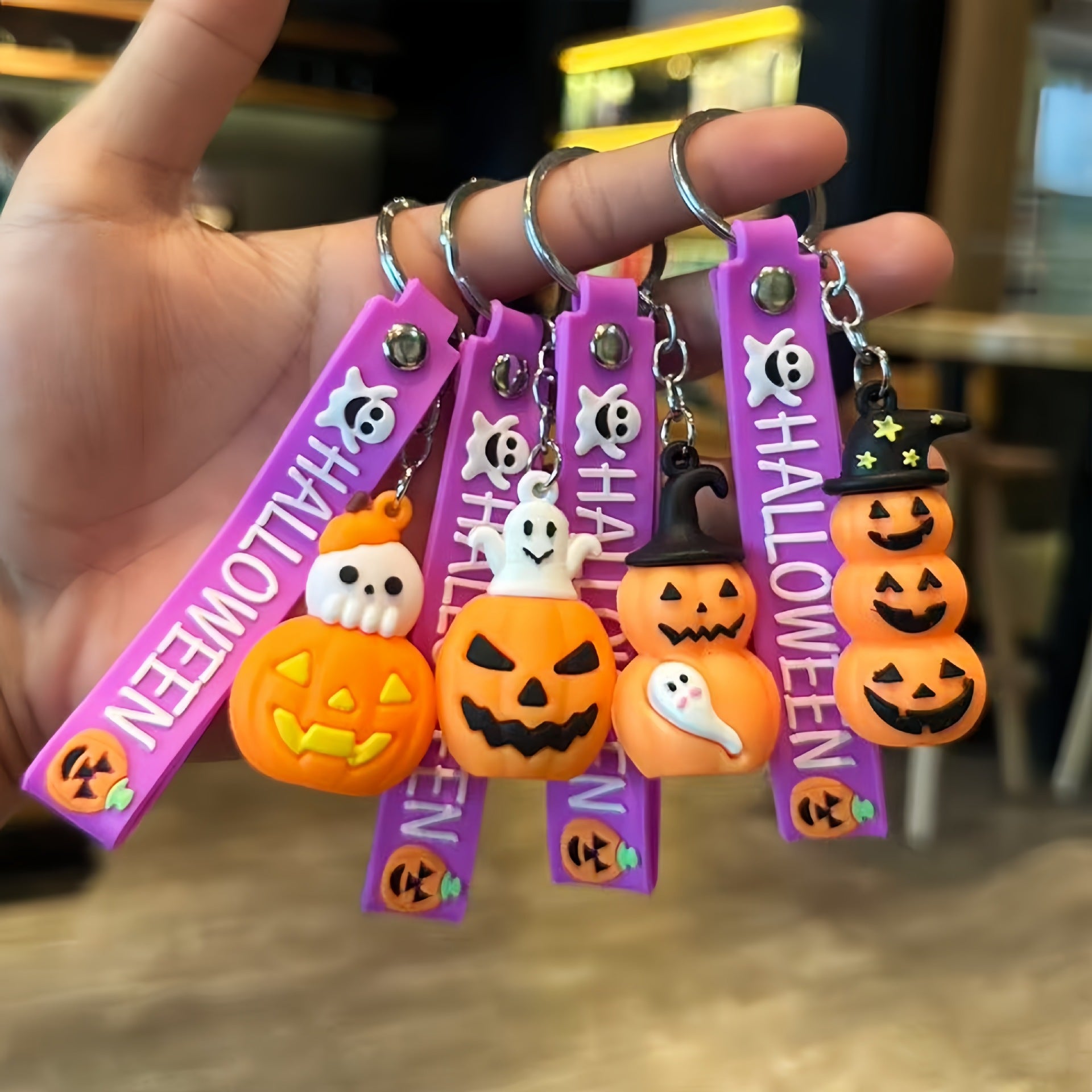 Wholesale  Pumpkin Keychain - Cartoon PVC Little Black House Pendant,  Bag Charm or Gift
