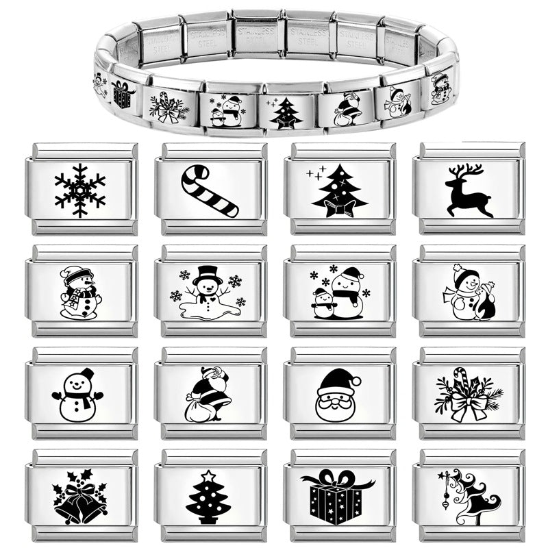 Wholesale 9mm Italian Charm Starter Bracelets DIY Christmas Stainless Steel Composable Bracelet