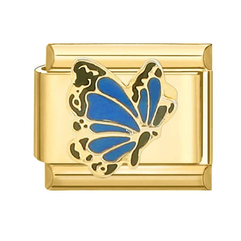 Wholesale Italian Charm Bracelet 9mm DIY Splicing Removable Stainless Steel Gold Bottom Retro Composable Bracelet