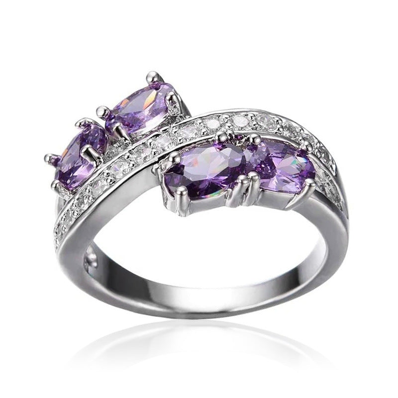 Wholesale  Romantic Purple Zircon Ring