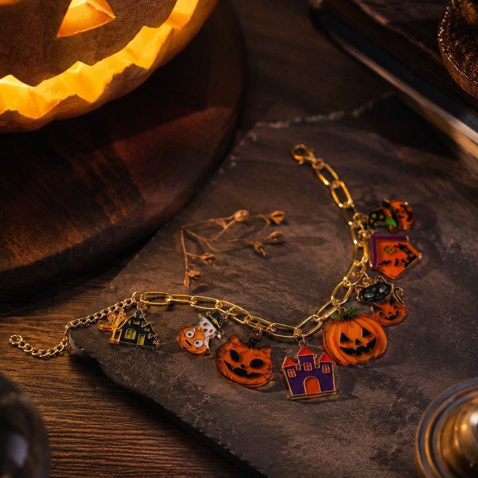 Wholesale  Pumpkin Cartoon Pendant Acrylic Bracelet Unisex Fashion Accessory for Travel Souvenir Boutique Resale