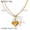 Wholesale fashion love shaped zircon pearl tassel titanium steel  18K gold  necklace
