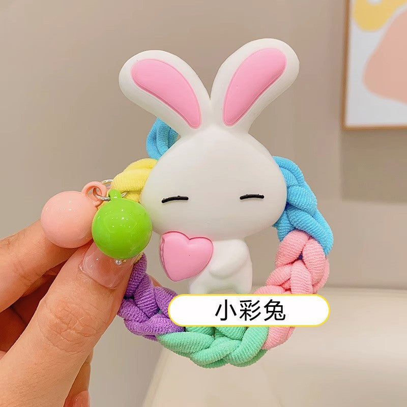 Wholesale 10pcs Cute Cartoon Rainbow Braided Hair Band Hair Scrunchies ACCVIP-HS-Huidi001