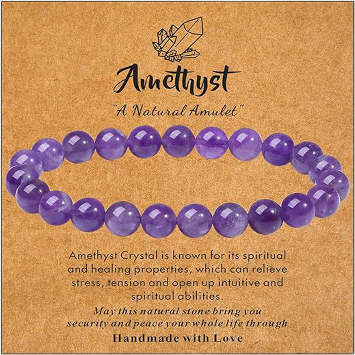 Wholesale Natural Stone Bracelet Handmade Beaded Pink Zebra Amethyst Elastic Cord Bracelet ACC-BT-Yunh004