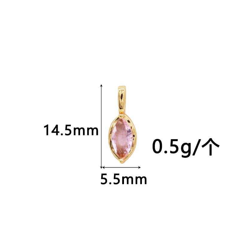 Wholesale Copper Gold-Plated Color-Preserving Pendant with Colorful Zircon Marquise
