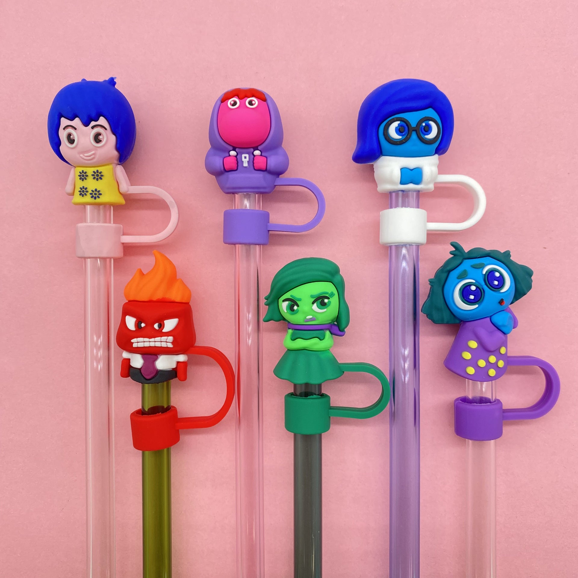 Wholesale 10pcs Cute Cartoon Straw Cover 10mm Straw Tube Cap ACCVIP-SCR-WX012