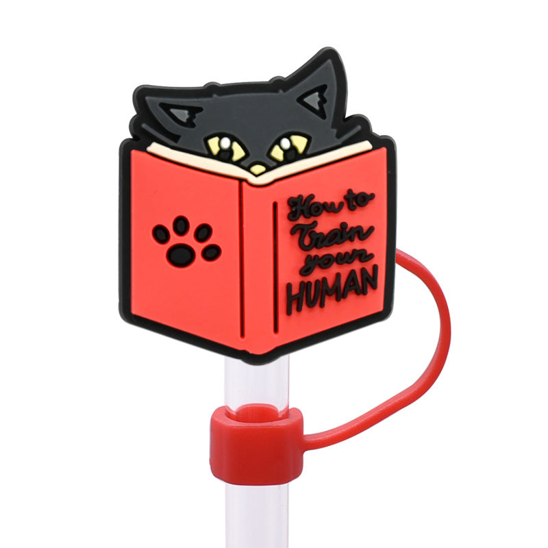 Wholesale Random 100pcs Learning Bookworm Series 8/10mm PVC Soft Straw Tube Cap