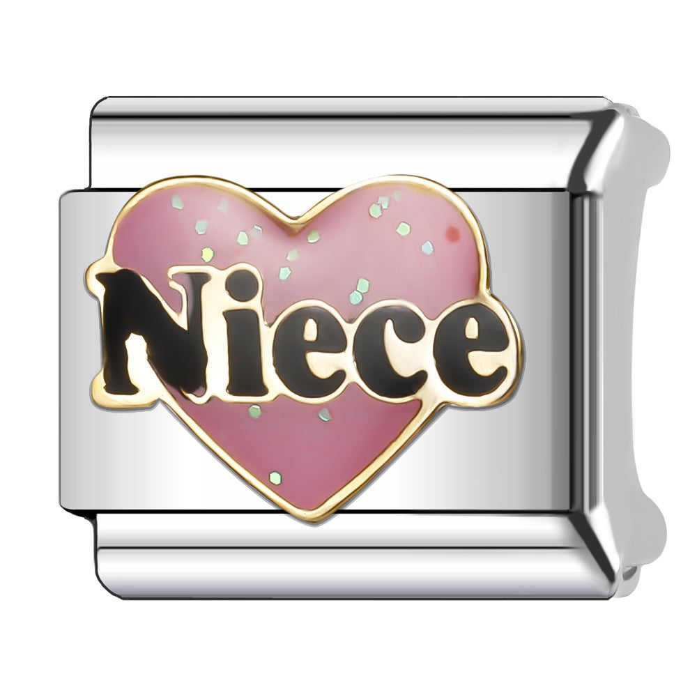 Wholesale Italian Charm Bracelet 9mm DIY Splicing Creative Pattern Stainless Steel Composable Bracelet