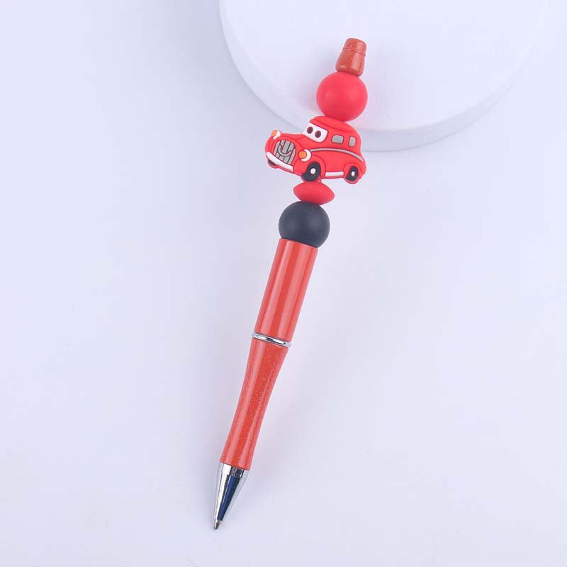 Wholesale  creative handmade cartoon car silicone color plastic beaded pen